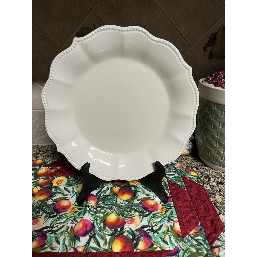 Pioneer Woman Paige Dinner Plate Linen White